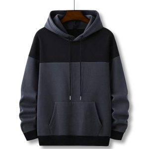 Steel Grey Contrast Hoodie (Code: ST-6455)