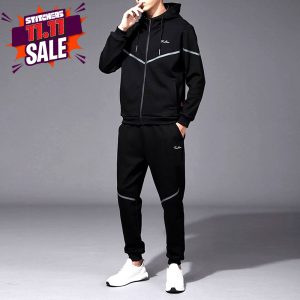 V-Stripe Black Tracksuit (Code: ST-6427)
