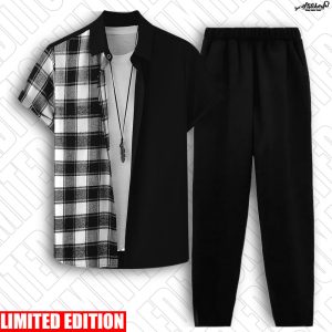 Alt Text: Half Checked Summer Tracksuit for Kids (Code: ST-6708) – lightweight, breathable casual outfit