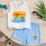 Premium Summer Printed Sando and Short Set for Kids - ST-6854