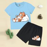 Premium Cute Kitty Printed Suit For Kids (Code:ST-6854)