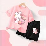 Alt Text: Cute Bunny Print Suit for Kids (Code: ST-6856) – Soft, Comfortable & Stylish Outfit