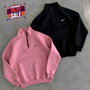 Pack Of 2 Women Black & Pink Zipper Sweatshirts (Code: ST-6901)