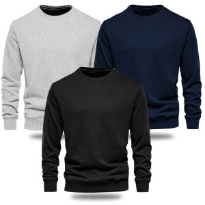 Pack of 3 Plain Navy Grey & Black Sweatshirt (Code: ST-6900)
